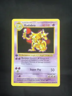 Pokemon Cards: Base Set 1st Edition Uncommon: Kadabra 32/102 - Image 1