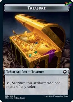 MTG Treasure // Icingdeath, Frost Tongue Double-Sided Token [AFR - 15 // 2] L... - Image 1