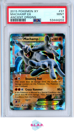 MACHAMP EX POKEMON ANCIENT ORIGINS HOLO 37 2015 ENGLISH PSA 9 - Image 1
