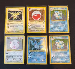 Vintage Pokemon Holo Lot of 6 Blastoise X2 Zapdos Chansey Articuno Electrode - Image 1