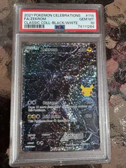 2021 Pokemon Celebrations FA/Zekrom Classic Coll-Black/White #114 PSA 10 GEM MT - Image 1