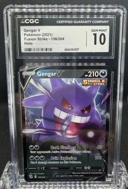Pokemon Gengar V 156/264 Ultra Rare Holo - 2021 Fusion Strike - CGC GM 10 - Image 1