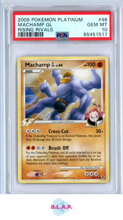 MACHAMP GL LV. 64 POKEMON RISING RIVALS UNCOMMON 46 2009 ENGLISH PSA 10 - Image 1
