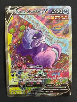 POKEMON UNGRADED GALARIAN SLOWKING V 179/198 ULTRA RARE CHILLING REIGN NM - Image 2