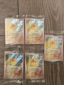 Sealed Lot of 5- Pokemon TCG Fennekin 080 Promo Chaos Rising - Image 1