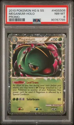 MEGANIUM HOLO HGSS08/123 HEARTGOLD & SOULSILVER PROMO POKEMON PSA 8 - Image 1