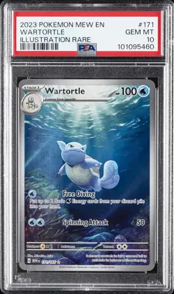2023 POKEMON MEW EN-151 ILLUSTRATION RARE #171 WARTORTLE PSA 10 - Image 1