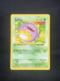 Pokemon Cards: Base Set 1st Edition Common: Koffing 51/102 - Image 1