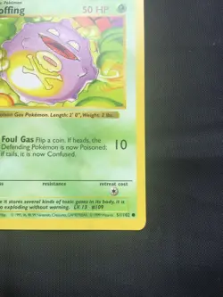 Pokemon Cards: Base Set 1st Edition Common: Koffing 51/102 - Image 4