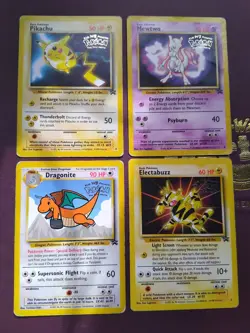 Pokemon The First Movie WOTC Black Star Promo Cards Lot of 4 PIKACHU MEWTWO ETC - Image 1
