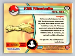 Ninetails #38 Topps Trading Cards Series 1 Pokemon Near Mint - Image 2