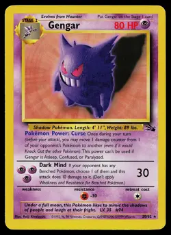 Pokemon Card - Gengar Fossil 20/62 Rare - Image 1