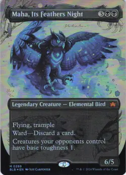 MTG Maha, Its Feathers Night (Borderless) (289) | NM Foil | Bloomburrow (BLB) - Image 2