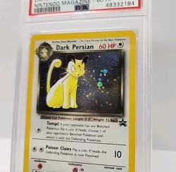 PSA 9 Dark Persian SWIRL Promo #17 Nintendo Magazine WOTC Pokemon Card Graded - Image 4