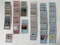 140 Magic Card Revised Edition MTG Lot – 1994 (Blue Heavy + Some Rare + Dupes) - Image 1