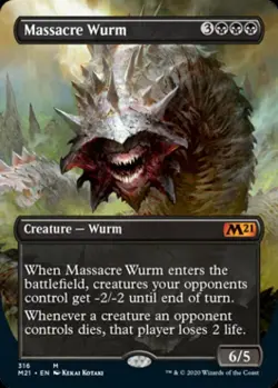Alt Art Massacre Wurm (Borderless) -Foil Near Mint MTG Magic 2021 Core Set - Image 1