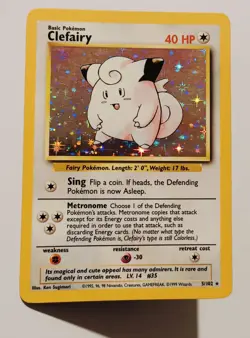Clefairy 5/102 Holo Rare Base Set - Pokemon Card WOTC LP - Image 2