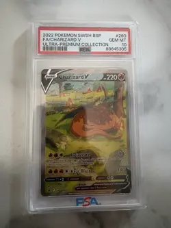 2022 Pokemon SWSH Black Star Promos Charizard V Full Art #SWSH260 PSA 10 - Image 1
