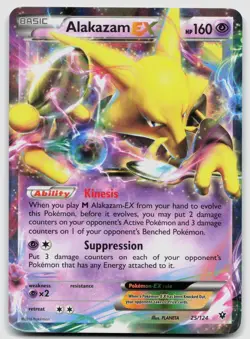 Alakazam EX 25/124 Fates Collide Holo Pokemon LP - Image 1