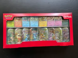Costco Pokemon TCG Scarlet & Violet Prismatic Evolutions Mini Tin 8-Pack Box,Eng - Image 1