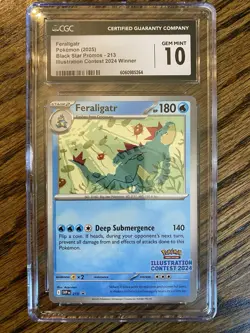 Pokemon Feraligatr 213 Illustration Contest 2024 Black Star Promo CGC 10 - Image 1