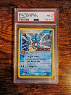 EX Deoxys Gyarados Reverse Foil Stamped Rare 8/107 2005 Pokemon PSA 8 - Image 1