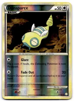 Dunsparce 41/123 Uncommon HeartGold & SoulSilver Pokemon Reverse Holo MP - Image 1