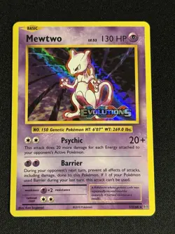 Pokemon Card Mewtwo Evolutions STAMPED Prerelease 51/108 Holo Bleed Error - NM- - Image 1
