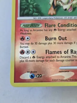 Pokemon TCG Arcanine LV. 53 Rare Reverse Holo Card 1/111 Rising Rivals Tcg Clean - Image 2