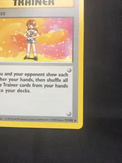 Pokemon Cards: Base Set Shadowless Rare: Lass 75/102 - Image 4