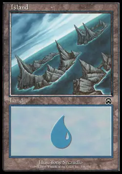 1x Island (338) - Foil Mercadian Masques Lightly Played, English Mtg Magic - Image 1