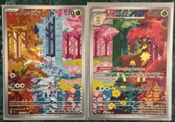 Pokemon TCG Deerling 165/162 Sawsbuck 166/162 ILLUSTRATION RARE 2 CARD LOT NM+ L - Image 1