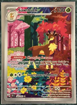 Pokemon TCG Deerling 165/162 Sawsbuck 166/162 ILLUSTRATION RARE 2 CARD LOT NM+ L - Image 4