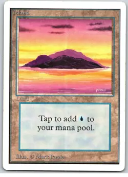 Island (A) HEAVILY PLAYED 1993 Unlimited Magic The Gathering MTG Basic Land - Image 1