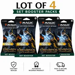 MTG LOTR Set Booster Pack Lot x4 Lord of the Rings Sealed Random Art - Image 1