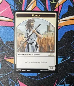 Human Token NM 0001 MTG 30th Anniversary Edition Unplayed Magic The Gathering - Image 1