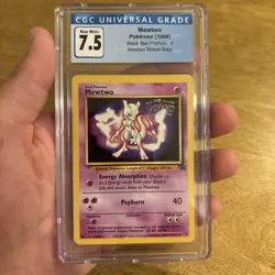 Mewtwo Pokemon 1999 Black Star Promos #3 Mewtwo Strikes Back WB Movie CGC 7.5 - Image 1