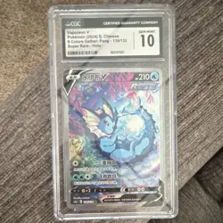 Pokemon Vaporeon V CGC 10 2024 Chinese 9 Colors Gather Super Rare Holo 139/132 - Image 1