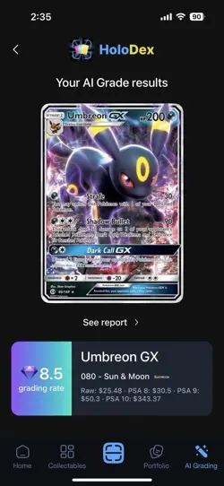 Pokemon TCG Umbreon GX 80/149 Full Art NM/LP Condition Sun & Moon - Image 3