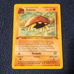 Pokemon Kabuto Fossil 1st Edition 50/62 Stage 1 30 HP Common EN Regular 1999 - Image 1