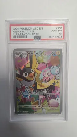 Pokemon TCG PSA 10 Iono’s Wattrel 231/217 GEM MINT 2026 Ascended Heroes - Image 2