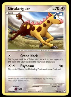 Girafarig 49/123 Uncommon Mysterious Treasures Pokemon Lightly Played - Image 1