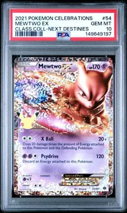 SEQUENTIAL PSA 10 MEW EX 88 MEWTWO EX 54 CELEBRATIONS POKEMON GEM MINT - Image 4