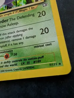Pokemon Card Jumpluff 7/111 Neo Genesis Rare Holo - Image 3