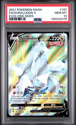 PSA 10 Fa/Duraludon V Evolving Skies Pokemon Sword & Shield Evolving Skies 197 - Image 1