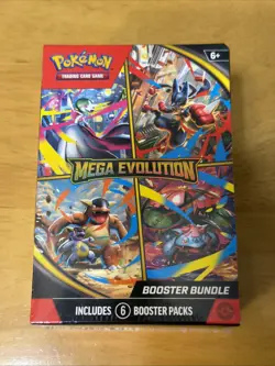 Pokemon TCG Mega Evolution Booster Bundle Sealed 6 Booster Packs - Image 1