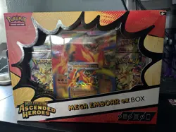 Pokemon 3x Lot Ascended Heroes Mega ex Box Set Meganium ~Emboar~ Feraligatr TCG - Image 1
