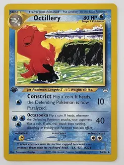 Octillery 1st Edition 34/64 Uncommon Neo Revelation Pokemon Vintage WOTC NM 2001 - Image 1