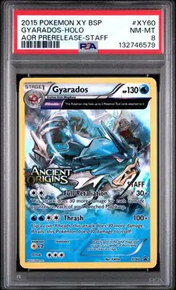 Gyarados 2015 Pokemon XY Ancient Origins Prerelease STAFF Promo #XY60 PSA 8 NM - Image 1