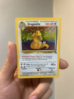 Pokemon TCG Dragonite 4/62 Holo Rare - Fossil Set Vintage - Lightly Played (LP) - Image 1